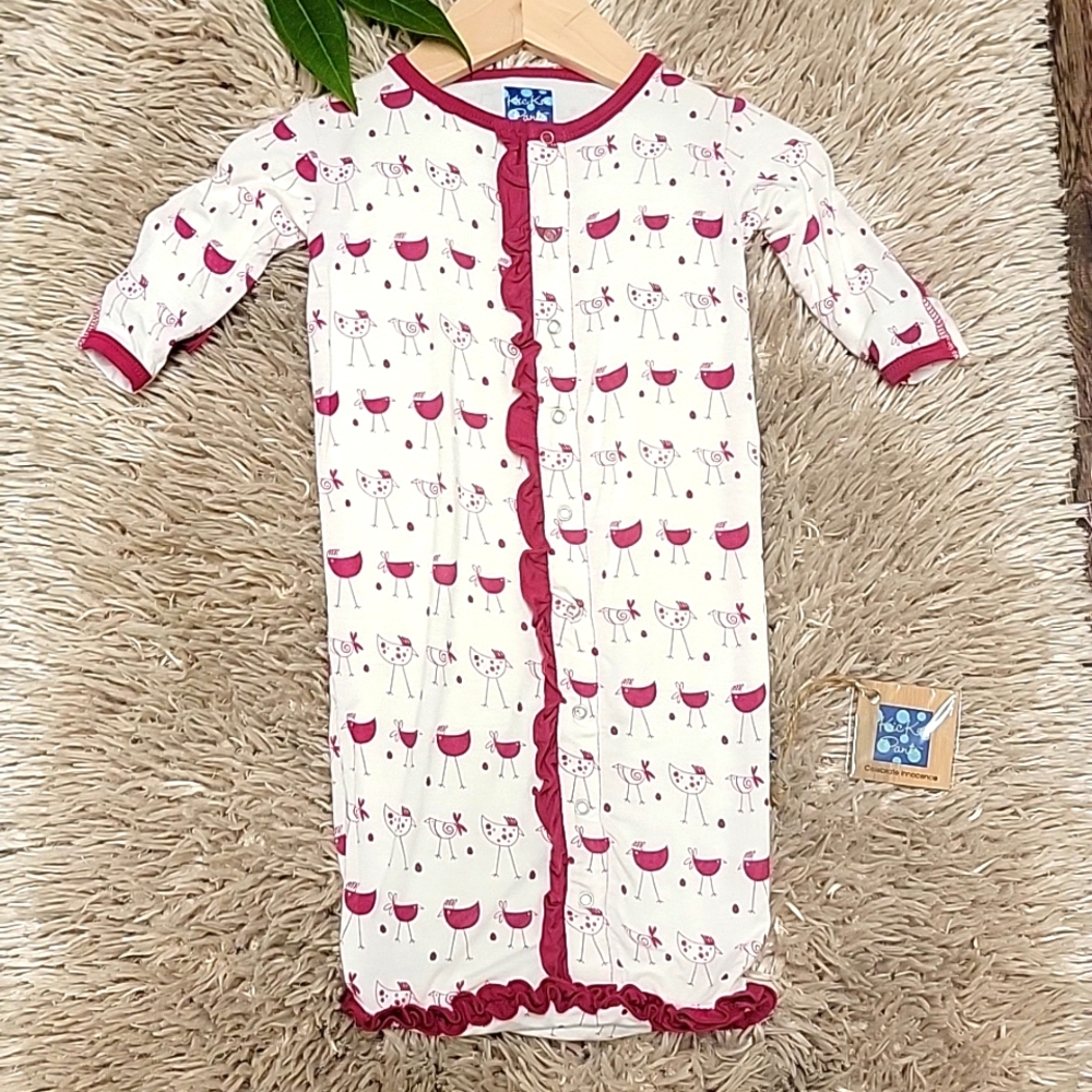Kickee Pants | Berry Chicken Infant Layette Gown